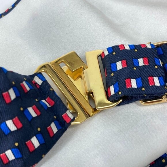 HERMES Accessories Cummer band belt silk blue - Picture 9 of 16